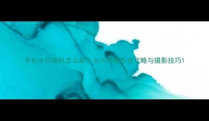 图片 手机水印相机怎么用？去水印软件全攻略与摄影技巧1