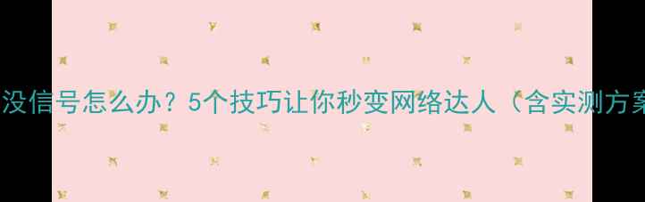 图片 手机没信号怎么办？5个技巧让你秒变网络达人（含实测方案）1