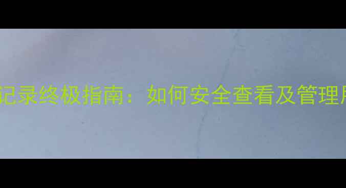 图片 手机浏览记录终极指南：如何安全查看及管理用户数据1