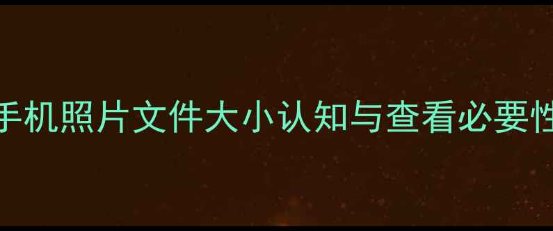 图片 手机照片文件大小认知与查看必要性