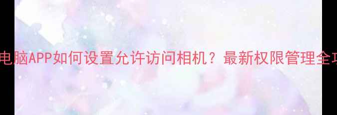 图片 手机电脑APP如何设置允许访问相机？最新权限管理全攻略1