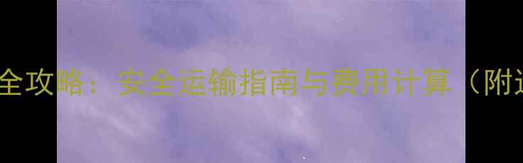 图片 手机空运物流全攻略：安全运输指南与费用计算（附运费估算表）1