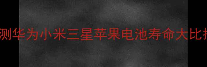 图片 手机续航王者TOP5！实测华为小米三星苹果电池寿命大比拼（附选购避坑指南）1