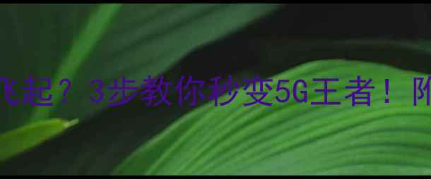 图片 手机网速卡到飞起？3步教你秒变5G王者！附实测机型推荐
