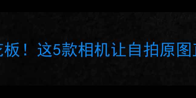 图片 手机美颜天花板！这5款相机让自拍原图直出也发光✨