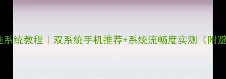 图片 手机装电脑系统教程｜双系统手机推荐+系统流畅度实测（附避坑指南）1