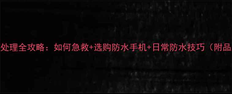 图片 手机进水处理全攻略：如何急救+选购防水手机+日常防水技巧（附品牌推荐）