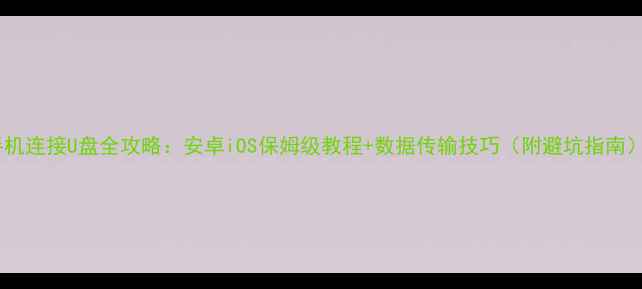 图片 手机连接U盘全攻略：安卓iOS保姆级教程+数据传输技巧（附避坑指南）2