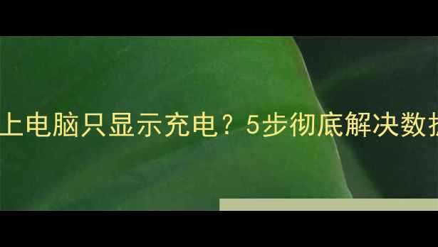 图片 手机连接不上电脑只显示充电？5步彻底解决数据传输难题1