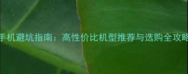 图片 手机避坑指南：高性价比机型推荐与选购全攻略