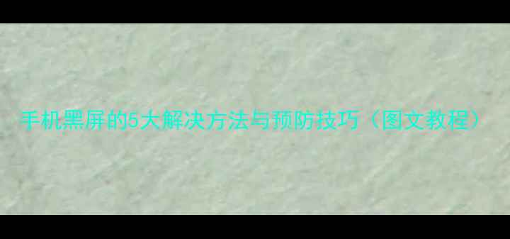 图片 手机黑屏的5大解决方法与预防技巧（图文教程）