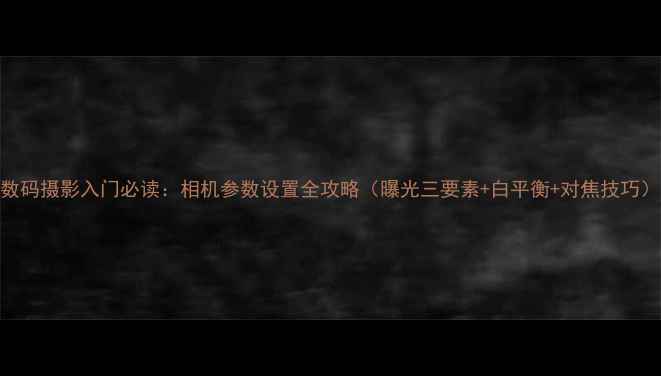 图片 数码摄影入门必读：相机参数设置全攻略（曝光三要素+白平衡+对焦技巧）