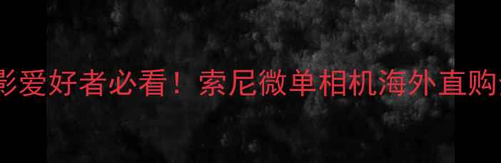 图片 数码摄影爱好者必看！索尼微单相机海外直购全攻略1