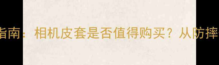 图片 数码摄影爱好者必读指南：相机皮套是否值得购买？从防摔保护到便携需求深度2