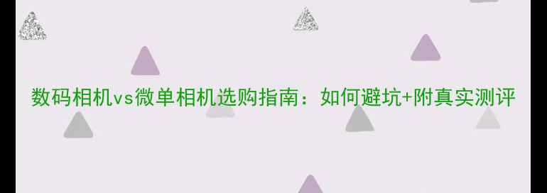 图片 数码相机vs微单相机选购指南：如何避坑+附真实测评