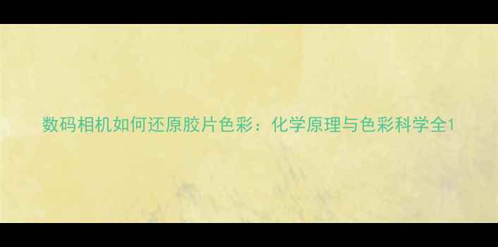 图片 数码相机如何还原胶片色彩：化学原理与色彩科学全1