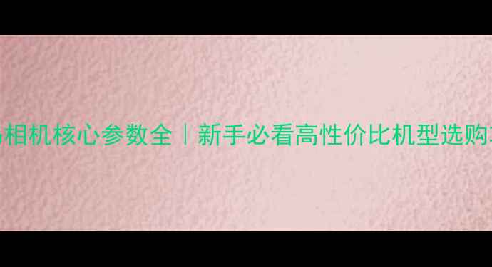 图片 数码相机核心参数全｜新手必看高性价比机型选购攻略