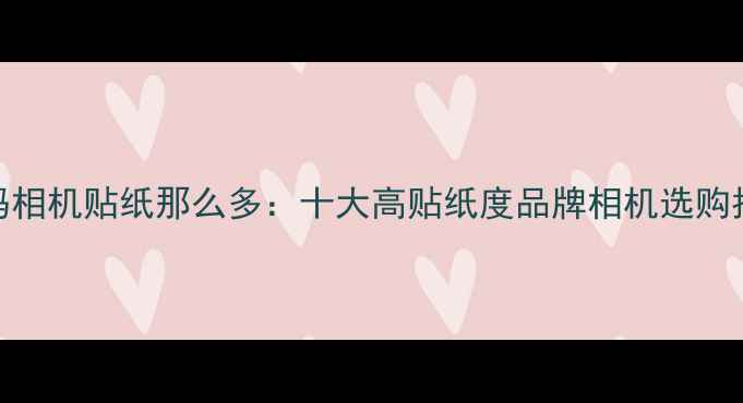 图片 数码相机贴纸那么多：十大高贴纸度品牌相机选购指南