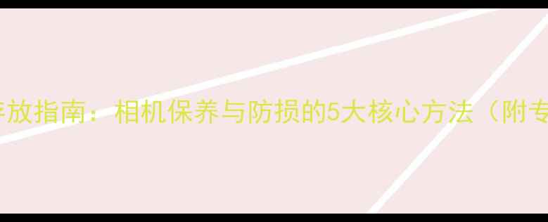 图片 数码设备长期存放指南：相机保养与防损的5大核心方法（附专业养护方案）1