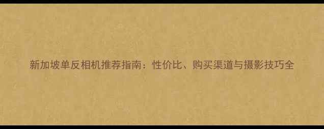 图片 新加坡单反相机推荐指南：性价比、购买渠道与摄影技巧全