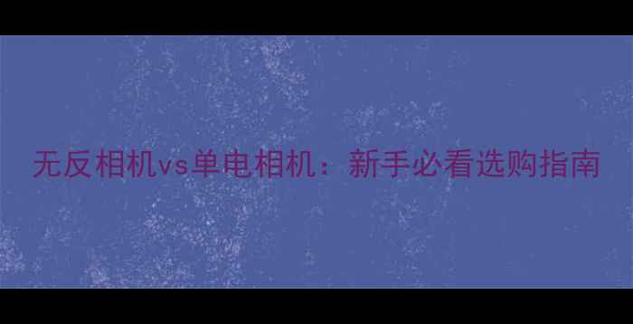 图片 无反相机vs单电相机：新手必看选购指南