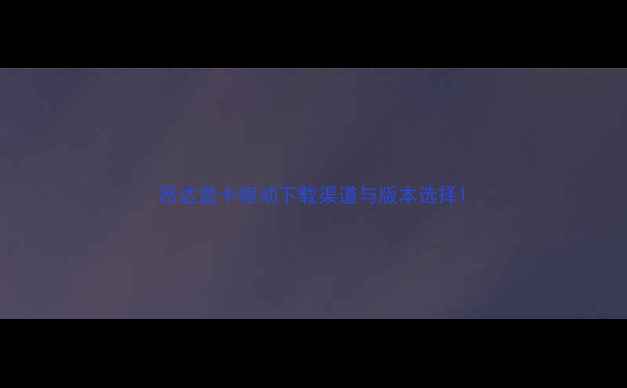 图片 昂达显卡驱动下载渠道与版本选择1