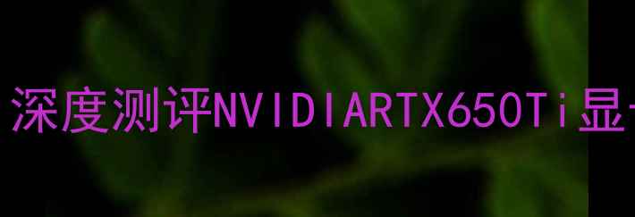 图片 显卡650ti性价比天花板？深度测评NVIDIARTX650Ti显卡的游戏性能与选购指南2