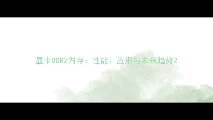 图片 显卡DDR2内存：性能、应用与未来趋势2