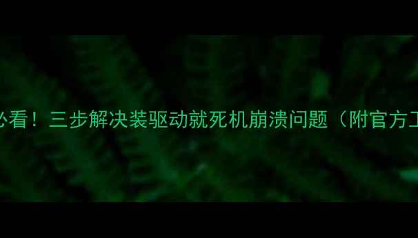 图片 显卡驱动安装后必看！三步解决装驱动就死机崩溃问题（附官方工具+避坑指南）1