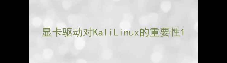 图片 显卡驱动对KaliLinux的重要性1