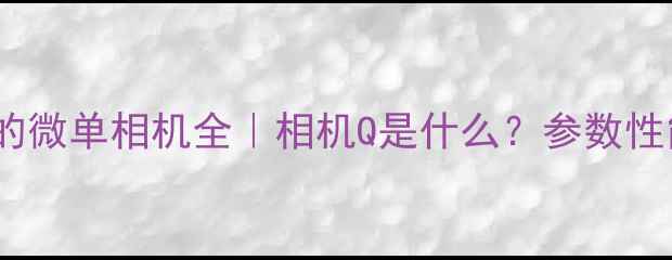 图片 最值得入手的微单相机全｜相机Q是什么？参数性能真实测评1