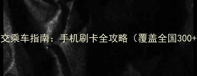 图片 最新公交乘车指南：手机刷卡全攻略（覆盖全国300+城市）
