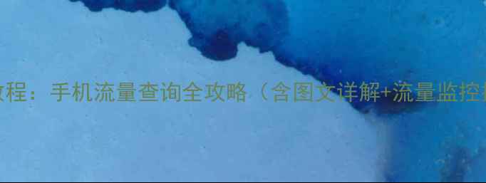 最新教程手机流量查询全攻略含图文详解流量监控技巧