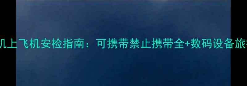 图片 最新规定相机上飞机安检指南：可携带禁止携带全+数码设备旅行必备攻略2