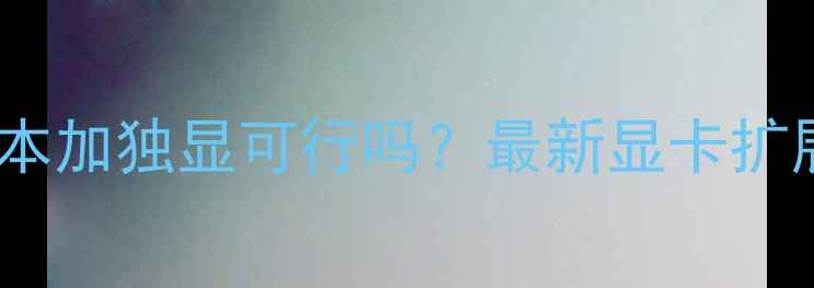 图片 核显笔记本加独显可行吗？最新显卡扩展方案全2