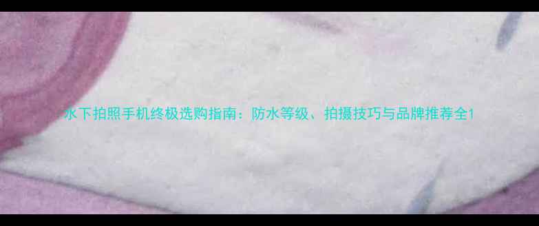 图片 水下拍照手机终极选购指南：防水等级、拍摄技巧与品牌推荐全1