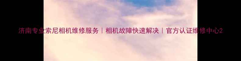 图片 济南专业索尼相机维修服务｜相机故障快速解决｜官方认证维修中心2