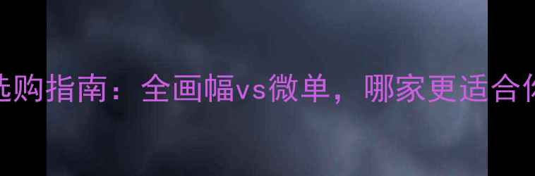 图片 海口单反相机选购指南：全画幅vs微单，哪家更适合你的摄影需求？