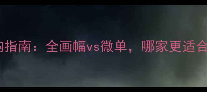 图片 海口单反相机选购指南：全画幅vs微单，哪家更适合你的摄影需求？1