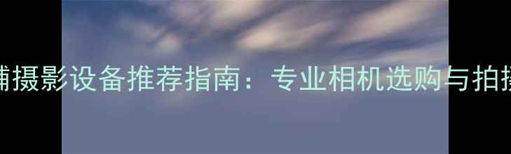 图片 淘宝店铺摄影设备推荐指南：专业相机选购与拍摄技巧全