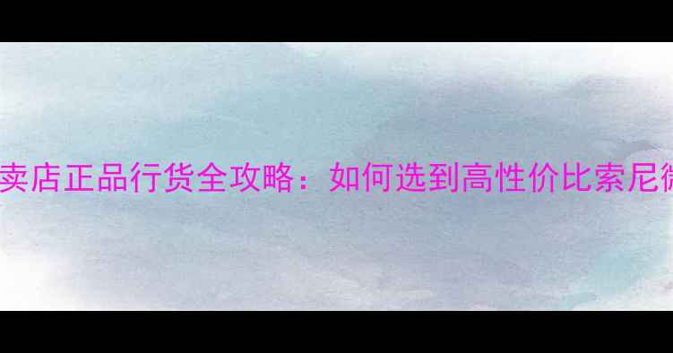 图片 深圳索尼相机专卖店正品行货全攻略：如何选到高性价比索尼微单？买机指南2