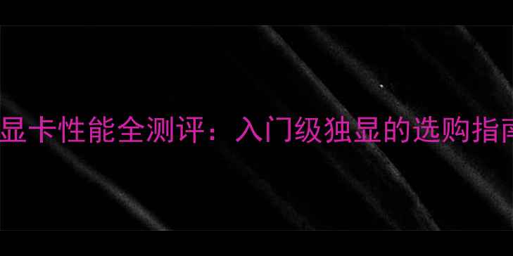 图片 深度GT6301G显存显卡性能全测评：入门级独显的选购指南与实际应用场景