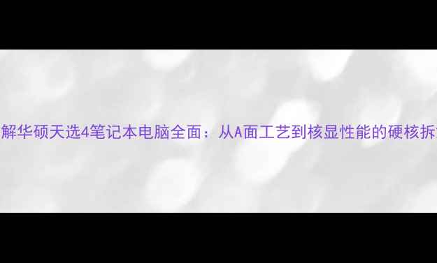 图片 深度拆解华硕天选4笔记本电脑全面：从A面工艺到核显性能的硬核拆解报告