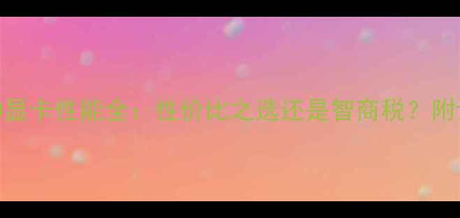 图片 深度评测华擎110显卡性能全：性价比之选还是智商税？附详细参数与对比2