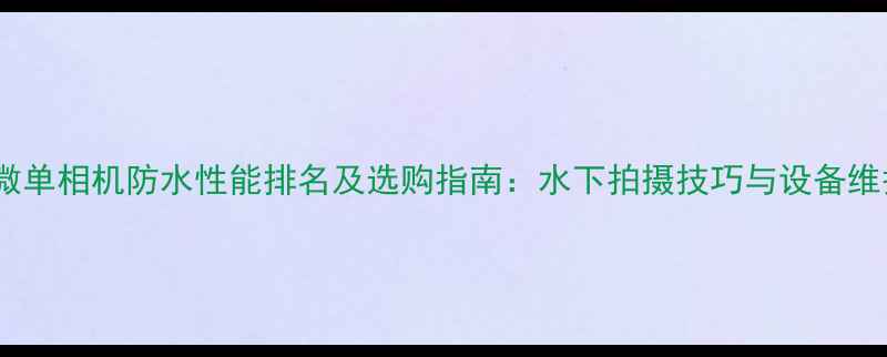 图片 潜水微单相机防水性能排名及选购指南：水下拍摄技巧与设备维护全1