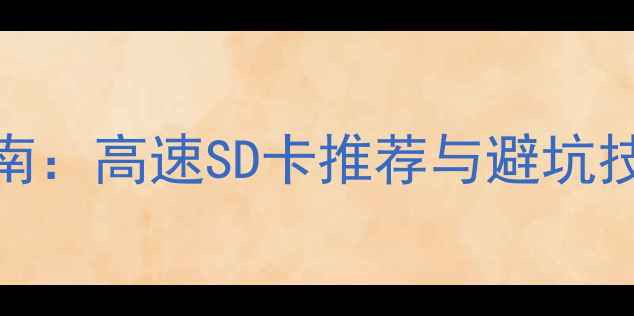 图片 照相机存储卡选购指南：高速SD卡推荐与避坑技巧，拍出专业级照片