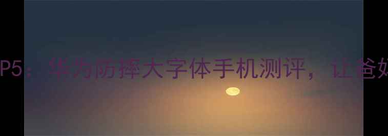 图片 父母手机推荐TOP5：华为防摔大字体手机测评，让爸妈秒变科技达人1