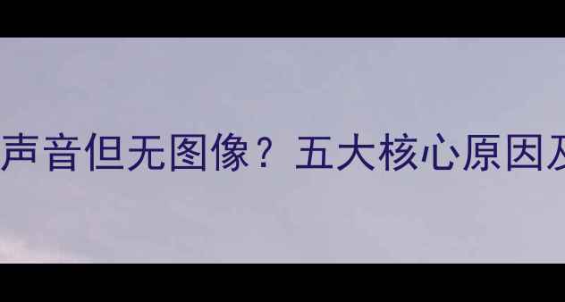 图片 独立显卡HDMI有声音但无图像？五大核心原因及专业排查指南1