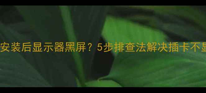 图片 独立显卡安装后显示器黑屏？5步排查法解决插卡不显示问题2