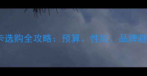 图片 独立显卡选购全攻略：预算、性能、品牌避坑指南1